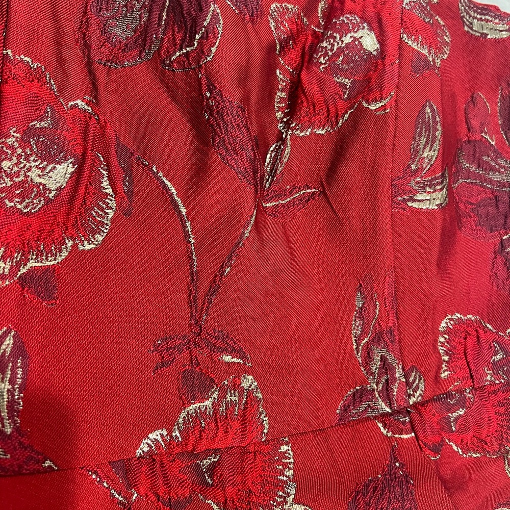 Hutch Red Strapless Floral Peplum Top - Picture 3 of 4